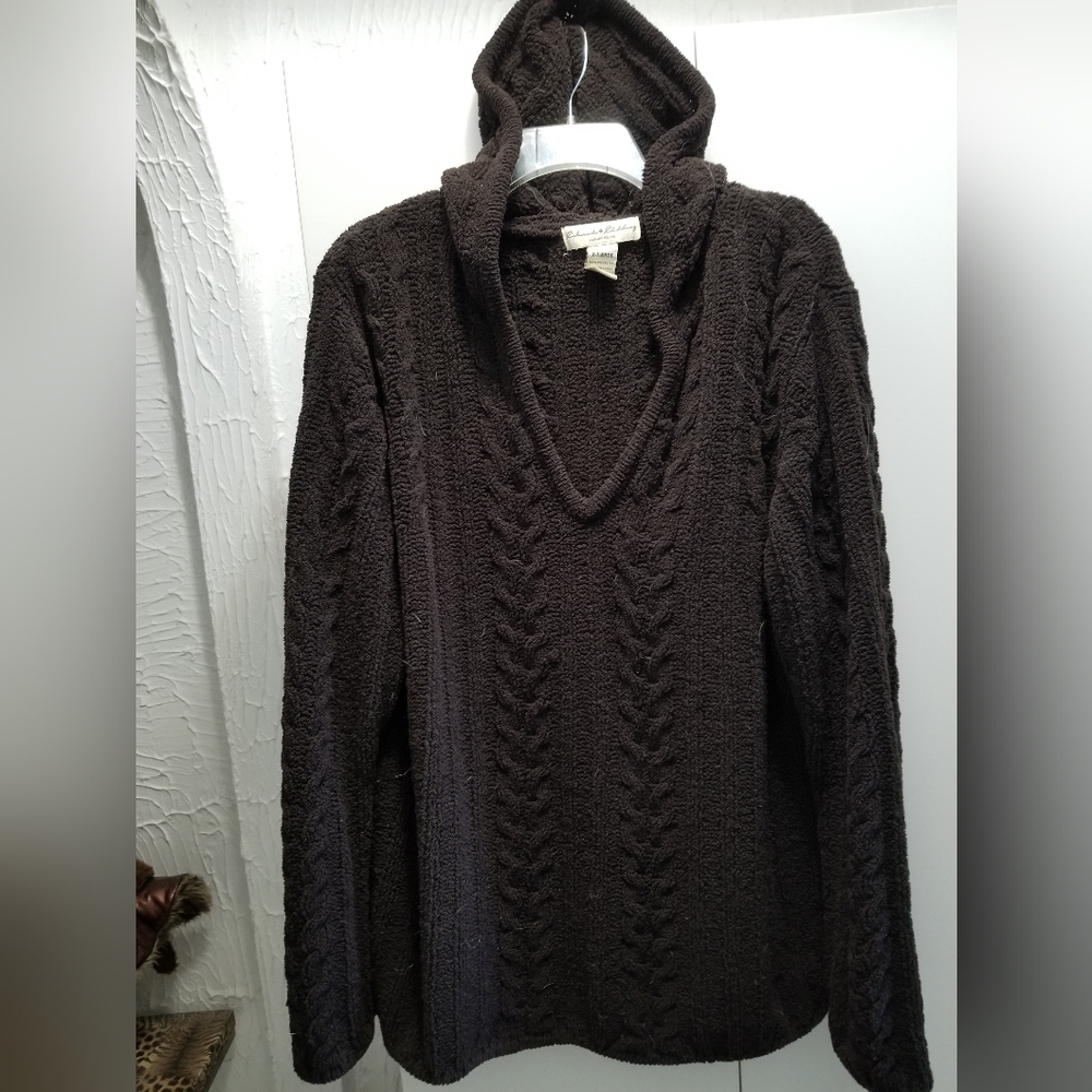 Women's Brown Cable Knit Sweater